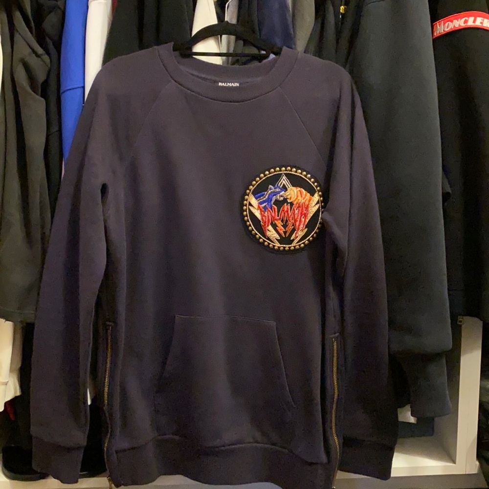 Balmain - tiger embroidered sweatshirt - men